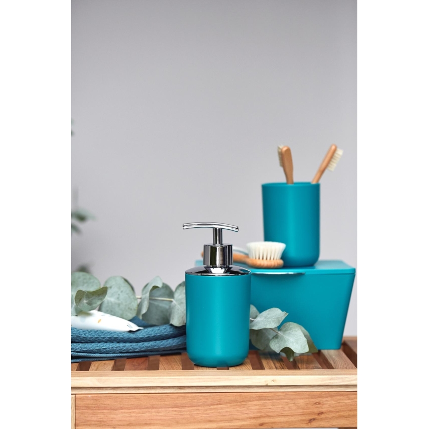 WENKO 21224100 - Saippua-annostelija BRASIL 7,3x16,5 cm turkoosi/kiiltävä kromi