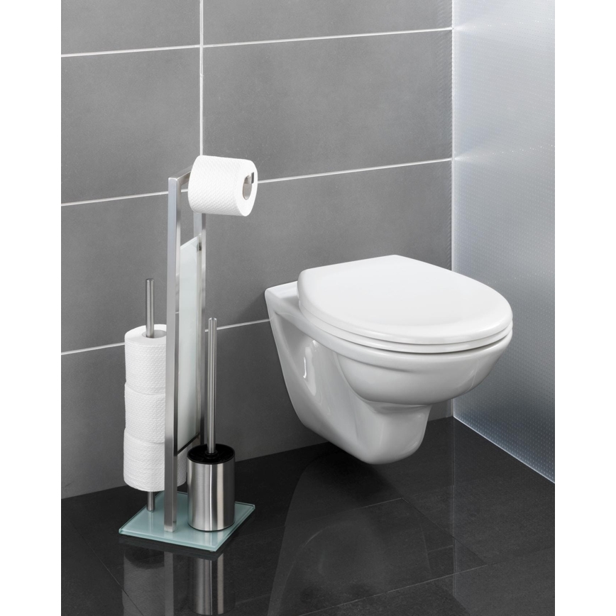 WENKO 21564100 - WC-harja RIVALTA 18x70 cm ruostumatonta terästä/hopea/valkoinen/musta