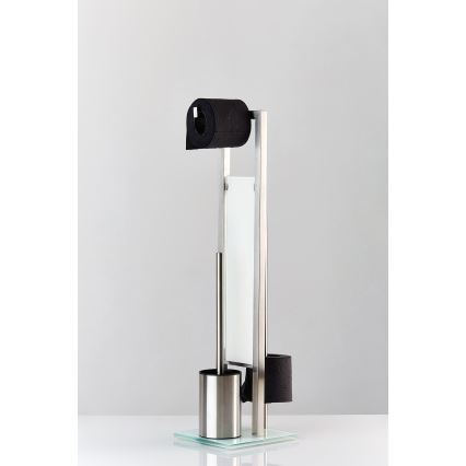 WENKO 21564100 - WC-harja RIVALTA 18x70 cm ruostumatonta terästä/hopea/valkoinen/musta