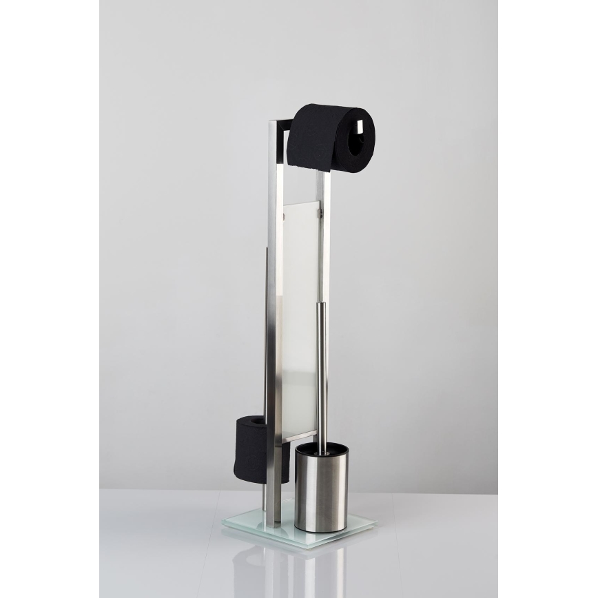 WENKO 21564100 - WC-harja RIVALTA 18x70 cm ruostumatonta terästä/hopea/valkoinen/musta