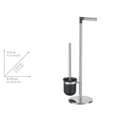 WENKO 21836800 - WC-harja PARUS 25,5 x 57 cm ruostumaton teräs/hopea/musta