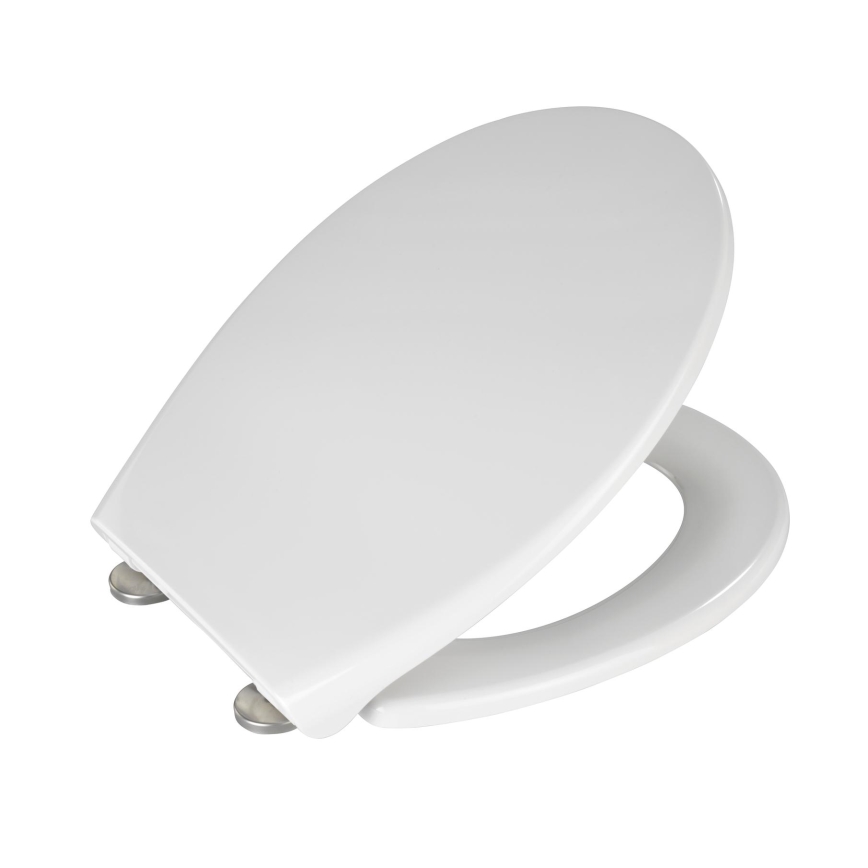 WENKO 21903100-WC-istuin SAMOS 44,5x37,5 cm valkoinen/hopea