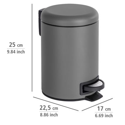 WENKO 22148100 - LEMAN-kori 17x25 cm harmaa/musta