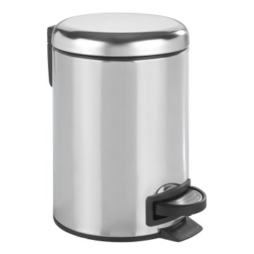 WENKO 22444100 - Roskakori LEMAN 17x25 cm ruostumaton teräs/hopea/musta