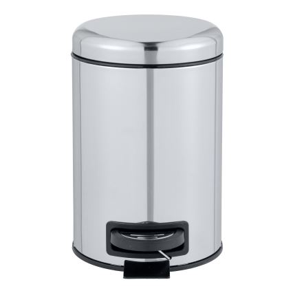 WENKO 22444100 - Roskakori LEMAN 17x25 cm ruostumaton teräs/hopea/musta