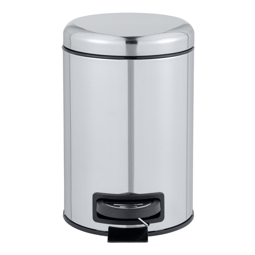 WENKO 22444100 - Roskakori LEMAN 17x25 cm ruostumaton teräs/hopea/musta