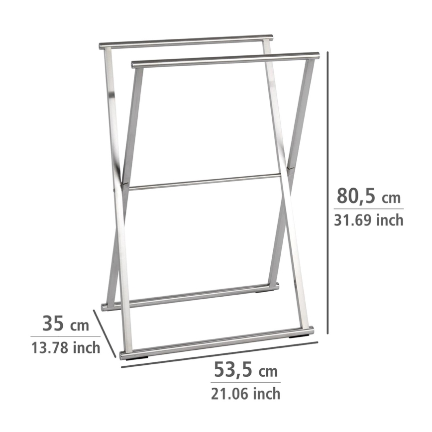 WENKO 22476100 - Pyyheteline LAVA 53,5x80,5 cm ruostumaton teräs/hopea
