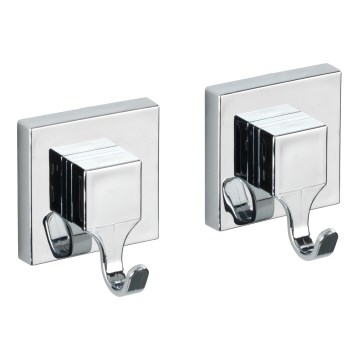 WENKO 22688100 - VACUUM-LOC QUADRO ED koukku 6x7 cm, hopeanvärinen/kiiltävä kromi