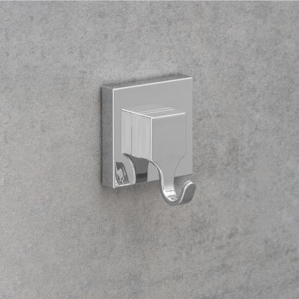 WENKO 22688100 - VACUUM-LOC QUADRO ED koukku 6x7 cm, hopeanvärinen/kiiltävä kromi