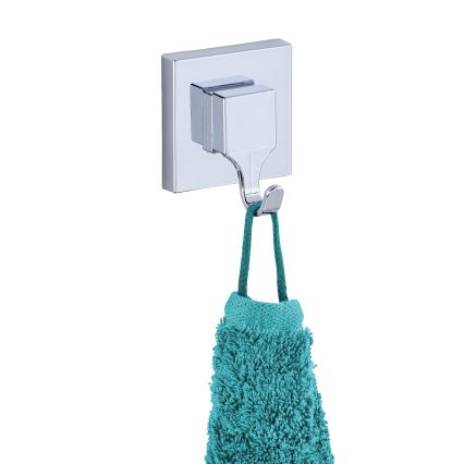 WENKO 22688100 - VACUUM-LOC QUADRO ED koukku 6x7 cm, hopeanvärinen/kiiltävä kromi