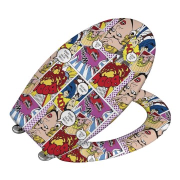 WENKO 22797100-WC WC-istuin POP-ART 45x38 cm monivärinen/hopea