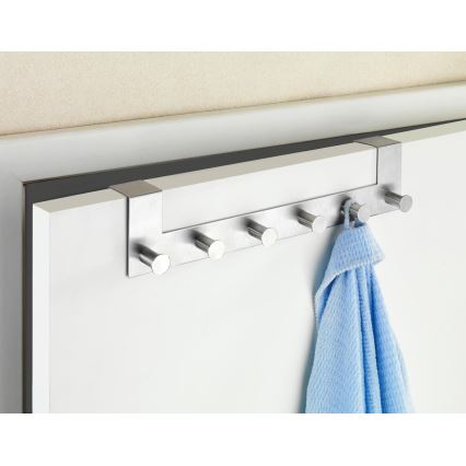 WENKO 22804100-CELANO naulakko 39x11 cm ruostumaton teräs/hopea