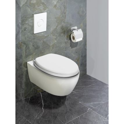 WENKO 22885100-WC istuinkansi URBIO 36x42,5 cm valkoinen/hopea