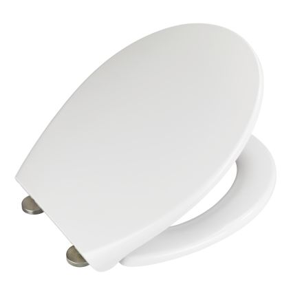 WENKO 22973100-WC-istuin DELOS 44,5x37,5 cm valkoinen/hopea