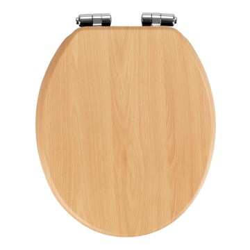 WENKO 22979100-WC-istuinkansi luonnonvärinen pyökki 35,5x42,5 cm ruskea/hopea