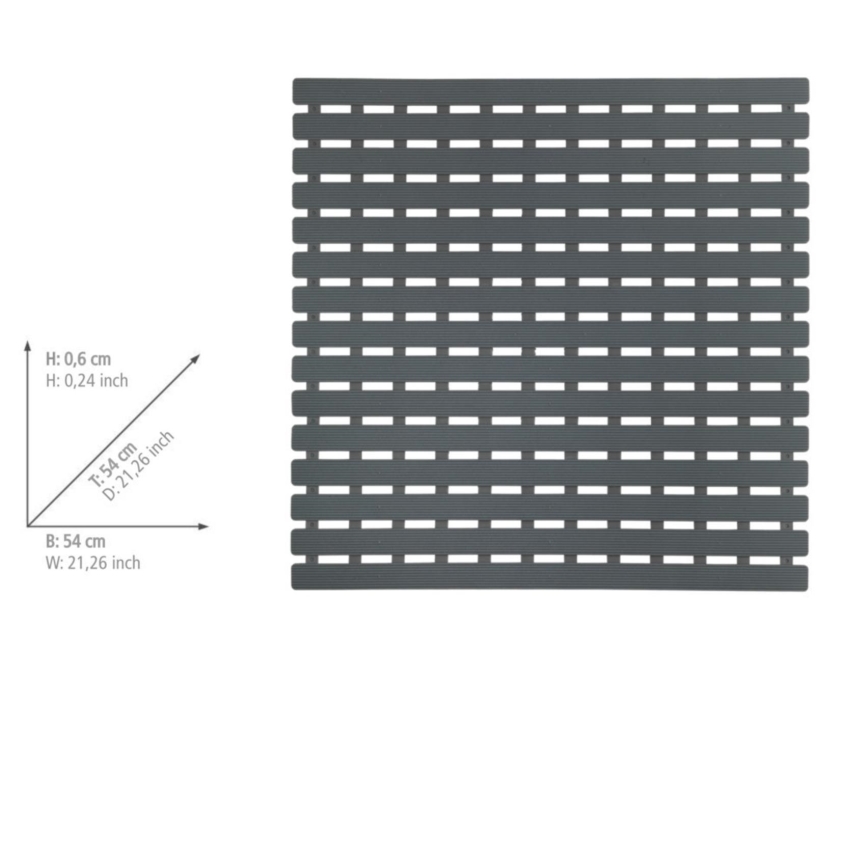 WENKO 23125100-Suihkumatto ARINOS 54x54 cm harmaa/harmaa