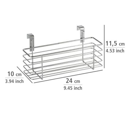 WENKO 2344100 - SLIM-kori 24x11,5 cm kiiltävä kromi/musta