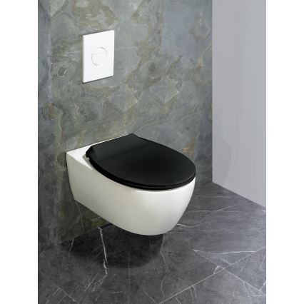 WENKO 23443100 - WC-istuin KOS 44x37 cm musta