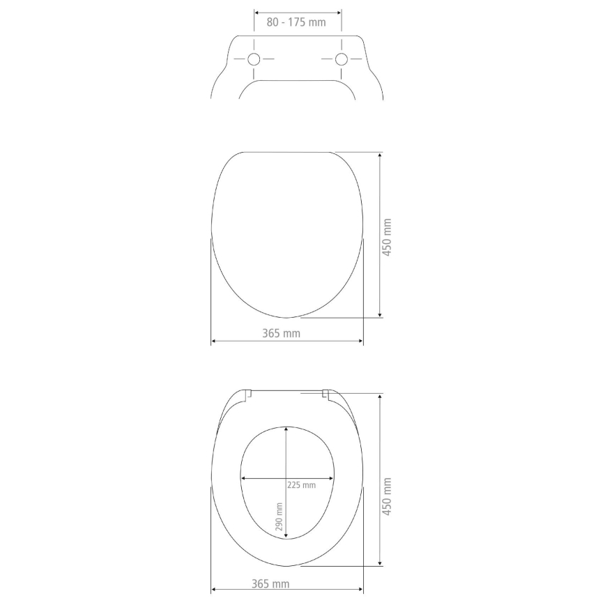 WENKO 23533100-WC WC-istuin, kantavuus 300/350 kg, 36,5x45 cm, monivärinen/hopea