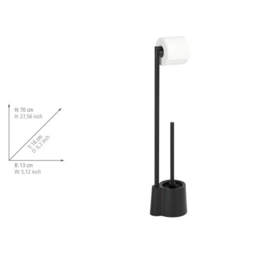 WENKO 23804100 - WC-harja AVOLA 13x70 cm ruostumaton teräs/musta