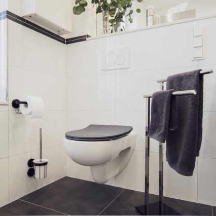 WENKO 23828100-WC WC-istuin SEDILO 45,2x36,2 cm harmaa/hopea