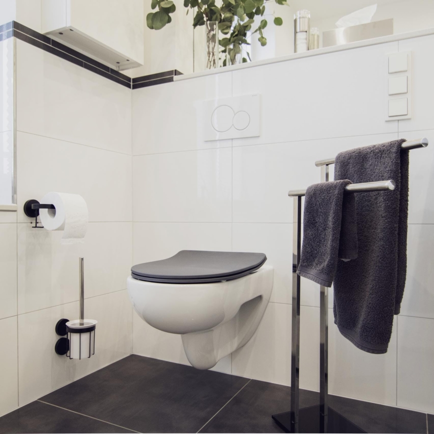 WENKO 23828100-WC WC-istuin SEDILO 45,2x36,2 cm harmaa/hopea