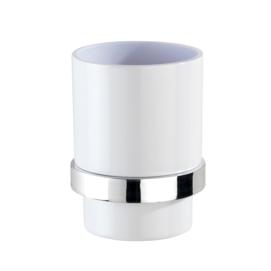 WENKO 23847800-Hammasharjamuki TURBO-LOC QUADRO ED. 7x9,5 cm kiiltävä kromi/valkoinen