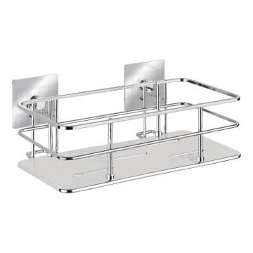 WENKO 23854800-Hylly TURBO-LOC QUADRO ED. 24x14,5 cm ruostumaton teräs/kiiltävä kromi