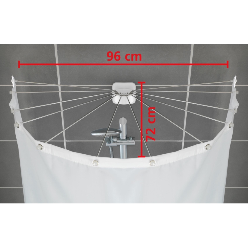 WENKO 23863100 - Suihkuteline 96x72 cm ruostumaton teräs/valkoinen