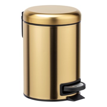 WENKO 24009800 - Roskakori LEMAN 17x25 cm ruostumaton teräs/kulta/musta