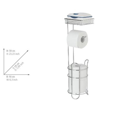 WENKO 24074800 - WC-paperiteline 16x59 cm kiiltävä kromi