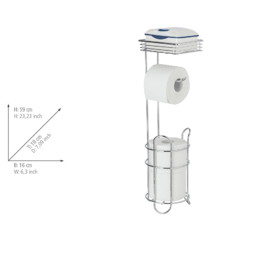 WENKO 24074800 - WC-paperiteline 16x59 cm kiiltävä kromi