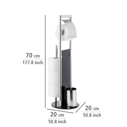WENKO 24075800 - WC-setti RAVINA 20x707 cm ruostumaton teräs/hopea/musta