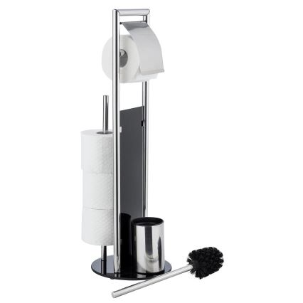 WENKO 24075800 - WC-setti RAVINA 20x707 cm ruostumaton teräs/hopea/musta