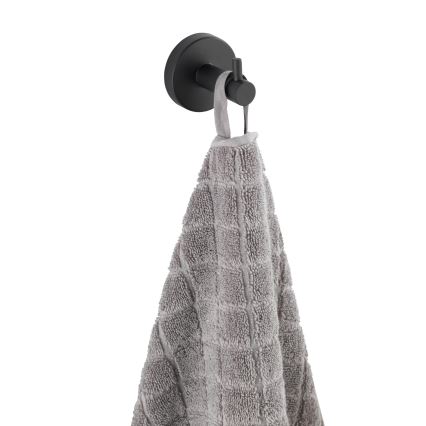 WENKO 24232100-Koukku BOSIO BLACK 5,5x5,5 cm ruostumaton teräs/hopea