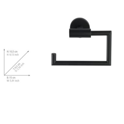 WENKO 24240100-BOSIO BLACK wc-paperiteline 15x10,5 cm ruostumatonta terästä/hopea