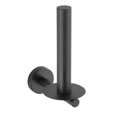 WENKO 24262100-WC-paperiteline BOSIO BLACK 8x18 cm ruostumaton teräs/hopeanvärinen