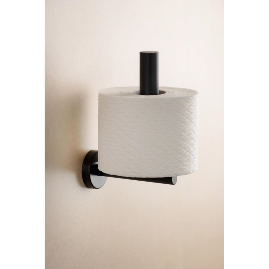WENKO 24262100-WC-paperiteline BOSIO BLACK 8x18 cm ruostumaton teräs/hopeanvärinen