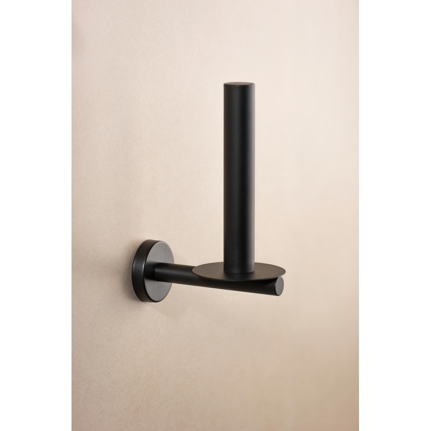 WENKO 24262100-WC-paperiteline BOSIO BLACK 8x18 cm ruostumaton teräs/hopeanvärinen