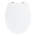 WENKO 24516100-WC WC-istuin 37x44,5 cm, kantavuus 300/350 kg, valkoinen/hopea