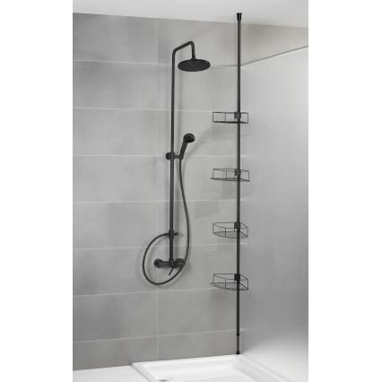 WENKO 24568100-DOLCEDO kulmahylly 31x230 cm ruostumaton teräs/musta