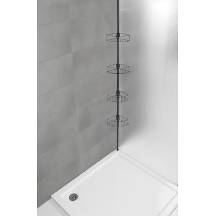 WENKO 24568100-DOLCEDO kulmahylly 31x230 cm ruostumaton teräs/musta
