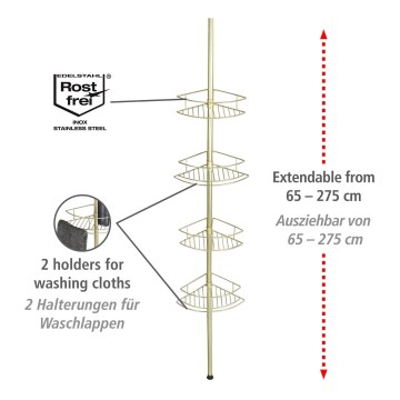 WENKO 24569100-DOLCEDO kulmahylly 31x275 cm kultainen