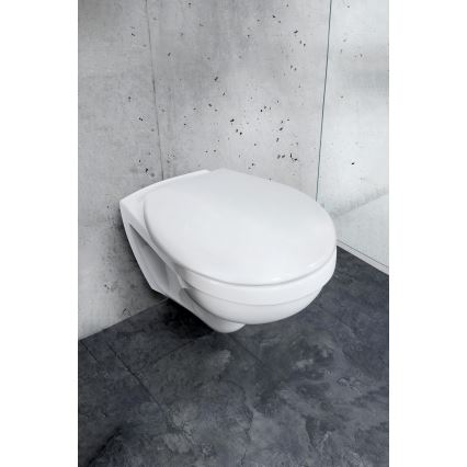 WENKO 24571100-WC istuinkansi VORNO NEO 46x37 cm valkoinen/hopea