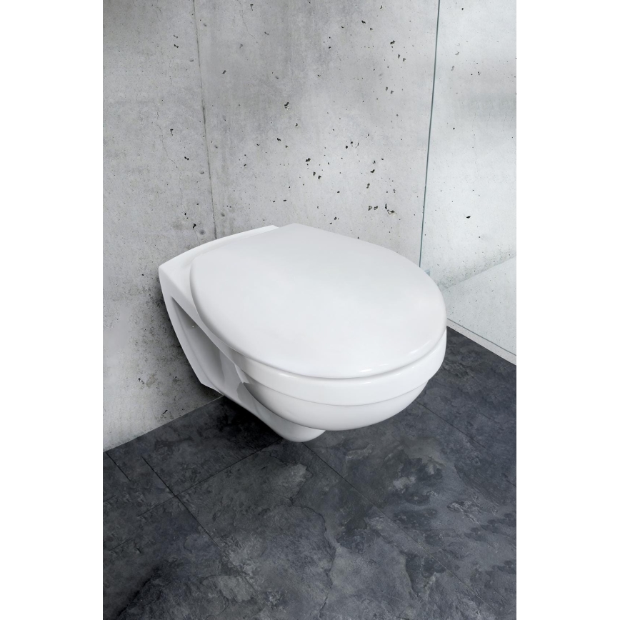WENKO 24571100-WC istuinkansi VORNO NEO 46x37 cm valkoinen/hopea
