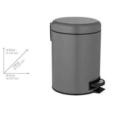 WENKO 24682100 - LEMAN-kori 21x24 cm harmaa/musta