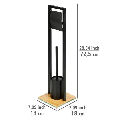 WENKO 24751100 - WC-setti BAMBUSA 18x72,5 cm musta/ruskea