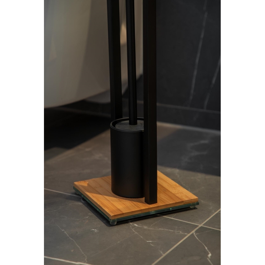 WENKO 24751100 - WC-setti BAMBUSA 18x72,5 cm musta/ruskea