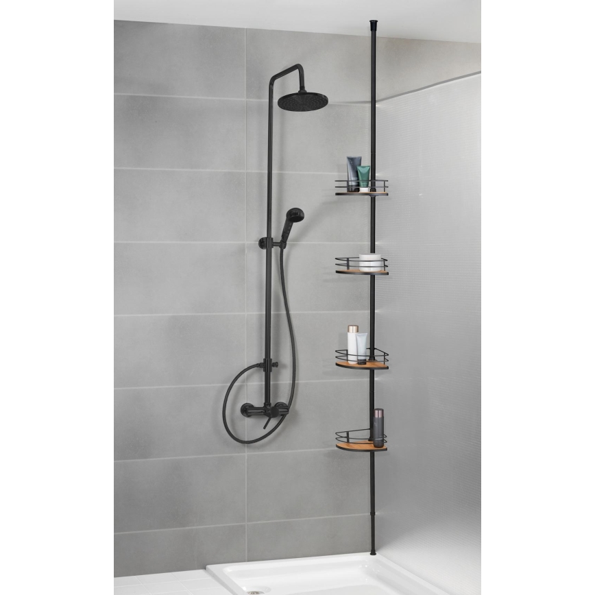 WENKO 24756100-Kulmahylly DOLCEDO 31x20 cm ruostumaton teräs/musta/ruskea