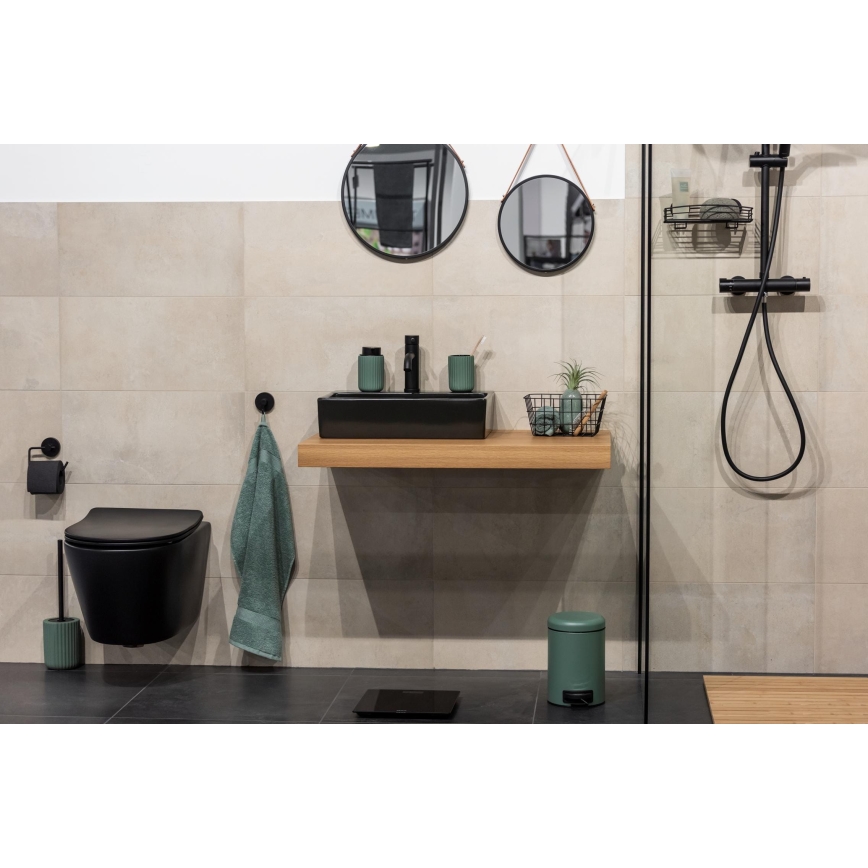 WENKO 24807100 - Saippua-annostelija BELLUNO 8x13,5 cm vihreä/musta